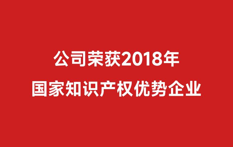 公司榮獲2018年國家知識產(chǎn)權(quán)優(yōu)勢企業(yè)（附件中第187）